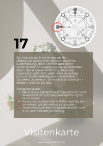 Visitenkarte Schicksalsmatrix Energie 17 im Plus